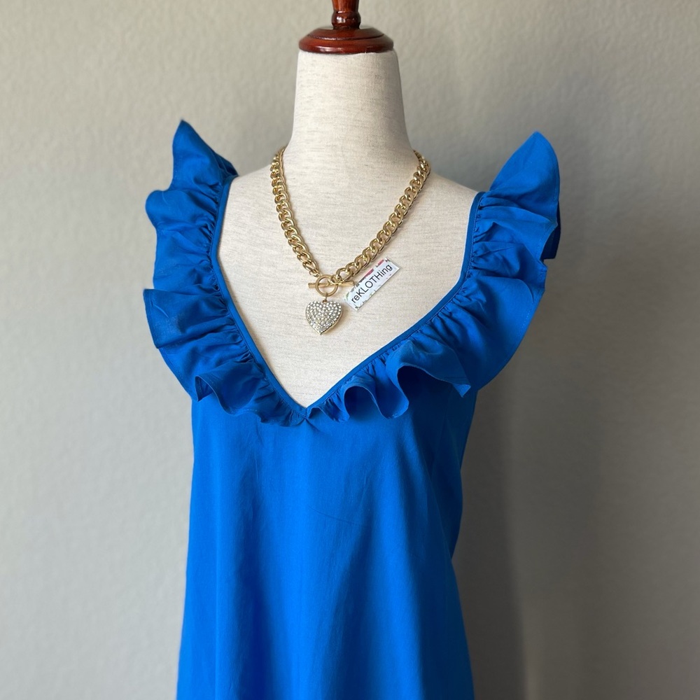 SOLD! H&M Ruffled V-neck A-line Sleeveless Dress - Picture 7 of 12
